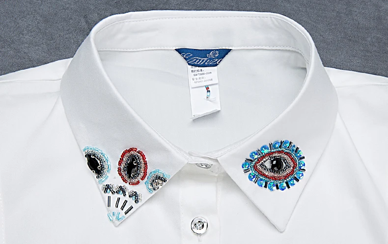 High Quality Accessories Cotton Fashion Shirt Collar Female Removable  Decorative Crystal Colorful Eye Picture New Fashion Style - Women Shirt -  AliExpress