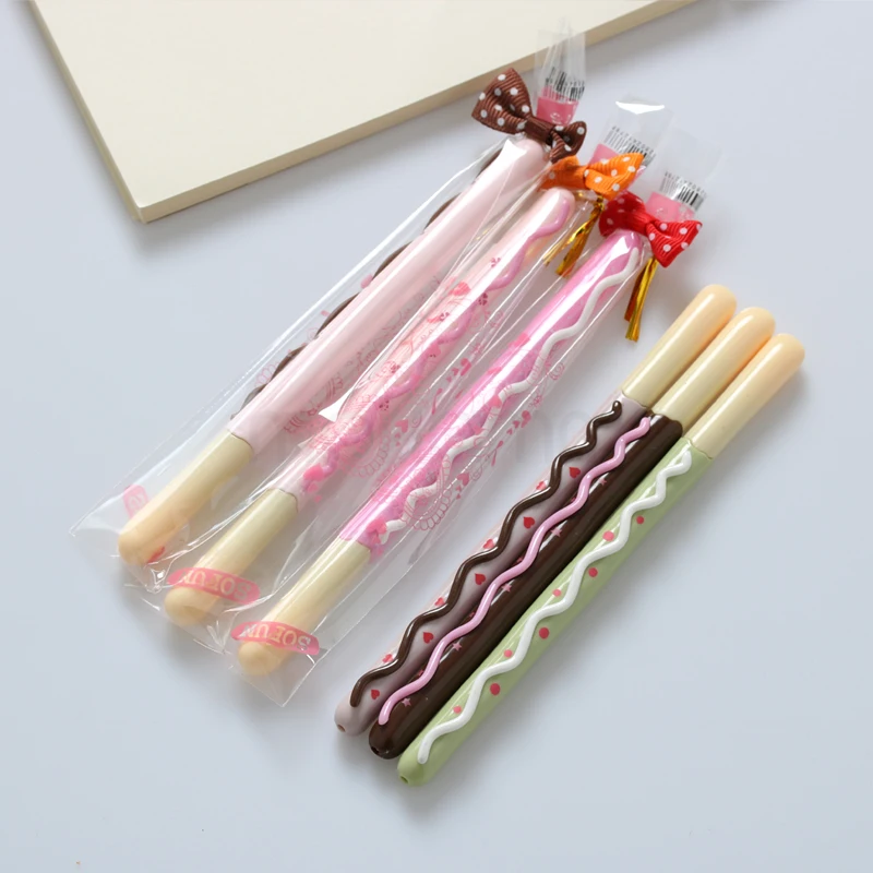 

0.5mm Korean Cute Kawaii Chocolate Cake Gel Pen Set For Writing Office School Supplies Stationery Student