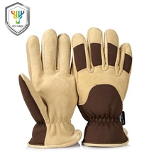 OZERO Work Gloves With Deerskin Suede Leather Shell and Thermal Fleece Lining Inserted Warm in Cold Weather Work For Men 8015 OZERO Work Gloves With Deerskin Suede Leather Shell and Thermal Fleece Lining Inserted Warm in Cold Weather Work For Men 8015