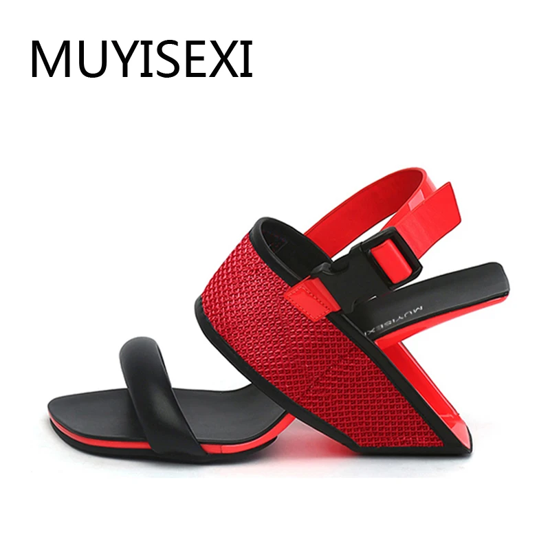 

Gladiator Sandals Women Summer Strange Heel Women Sandals Summer Wedge High Heels Shoes Red Black White L016 MUYISEX