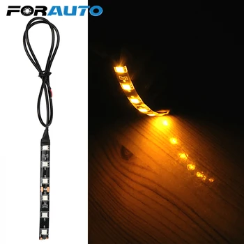 

FORAUTO 2pcs Motorcycle Turn Signal Light LED Moto Light Strip Indicator Blinker Flexible Mini Amber 12V Motorcycle Lamps