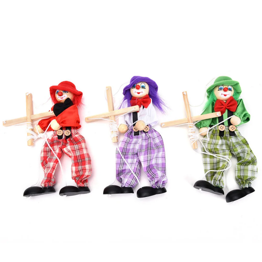 Красочный Забавный винтажный кукольный клоун деревянный марионетт игрушки ручной работы куклы для детей Подарки для детей