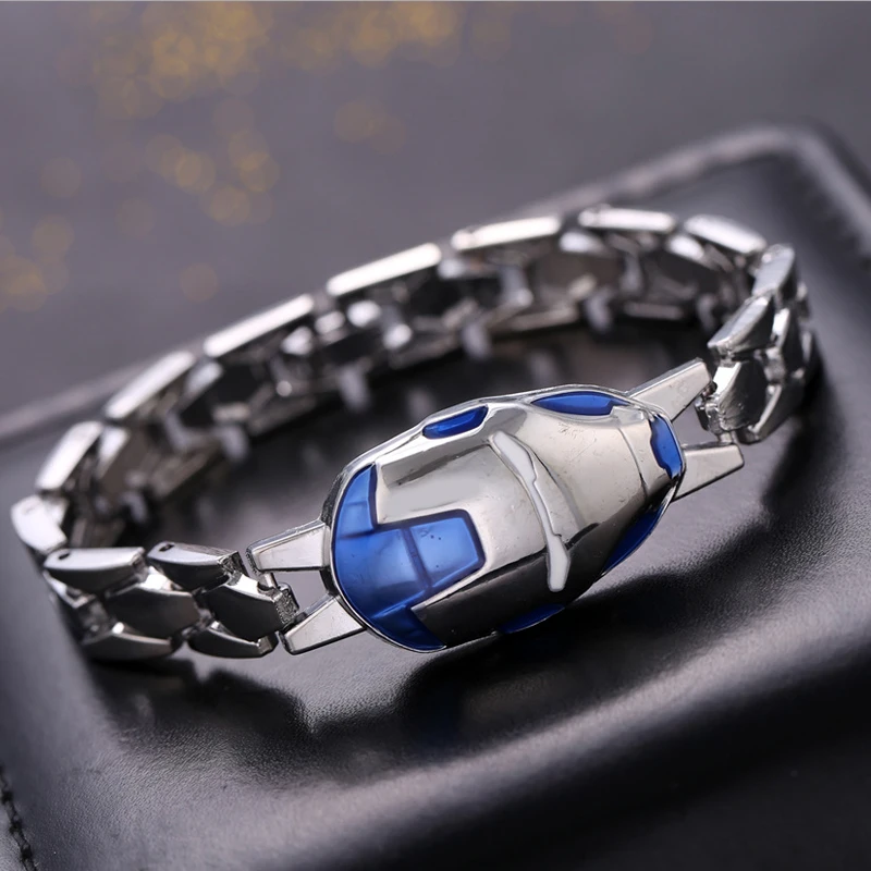 

Hot Marvel The Avengers Iron Man Silver Bracelets Men Woman Charm Bracelet Movie Bangle Fans Jewelry Gift