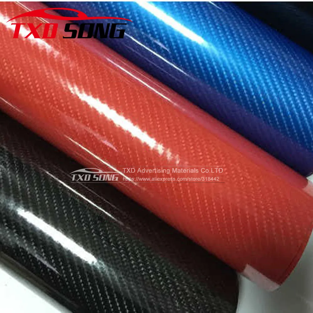 

10X152CM/Lot High Glossy 5D Carbon Fiber Wrapping Vinyl Film Motorcycle Tablet Stickers And Decals Accessories Car Styling