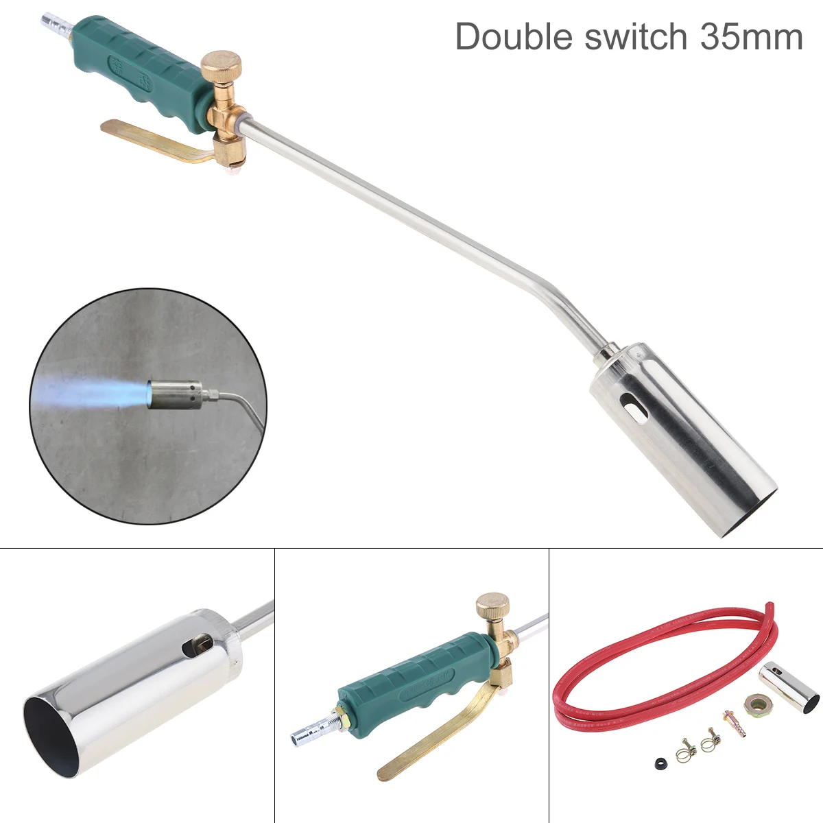 

35mm Double Switch Type Liquefied Gas Torch Welding Spitfire-Gun Support Oxygen Acetylene Propane for Barbecue /Hair Removal