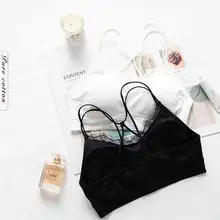 Сексуальная поперечная полоса Bralette Camisoles майка женская кружевная сторона без рукавов жилет нижнее белье