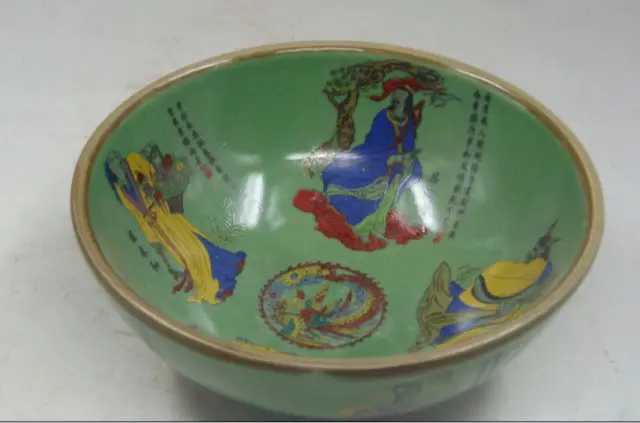 

Exquisite Chinese Classical Collectibles Old Decorated Handwork Porcelain Painting 8 Immortals (in the legend) Bowl