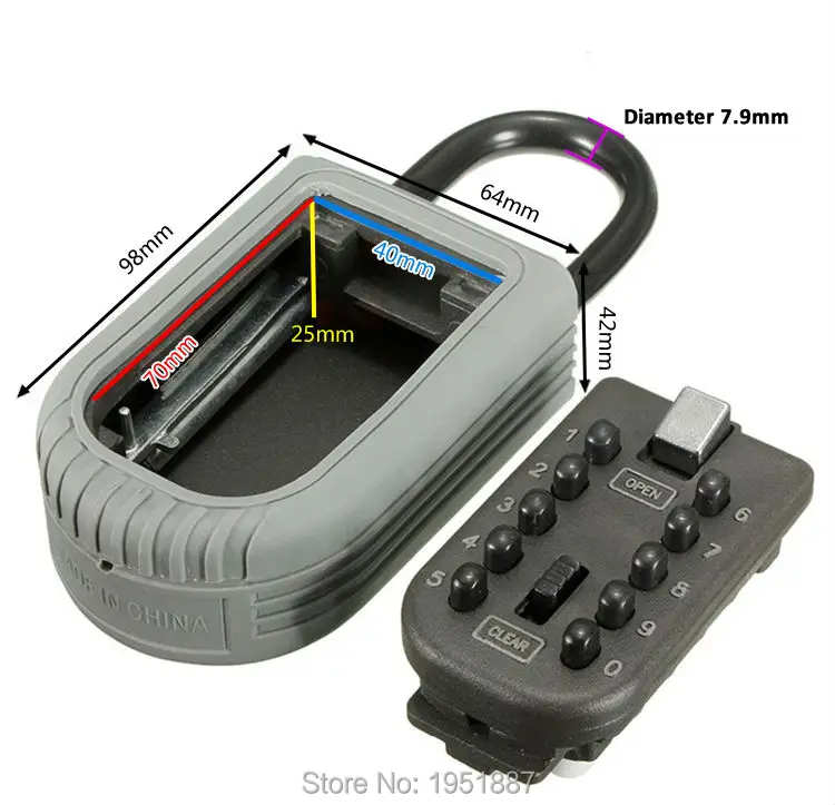 Ключ безопасного хранения Коробка органайзер с Комбинации замок 10 цифровой пароль всепогодный для дома на открытом воздухе Применение Прямая