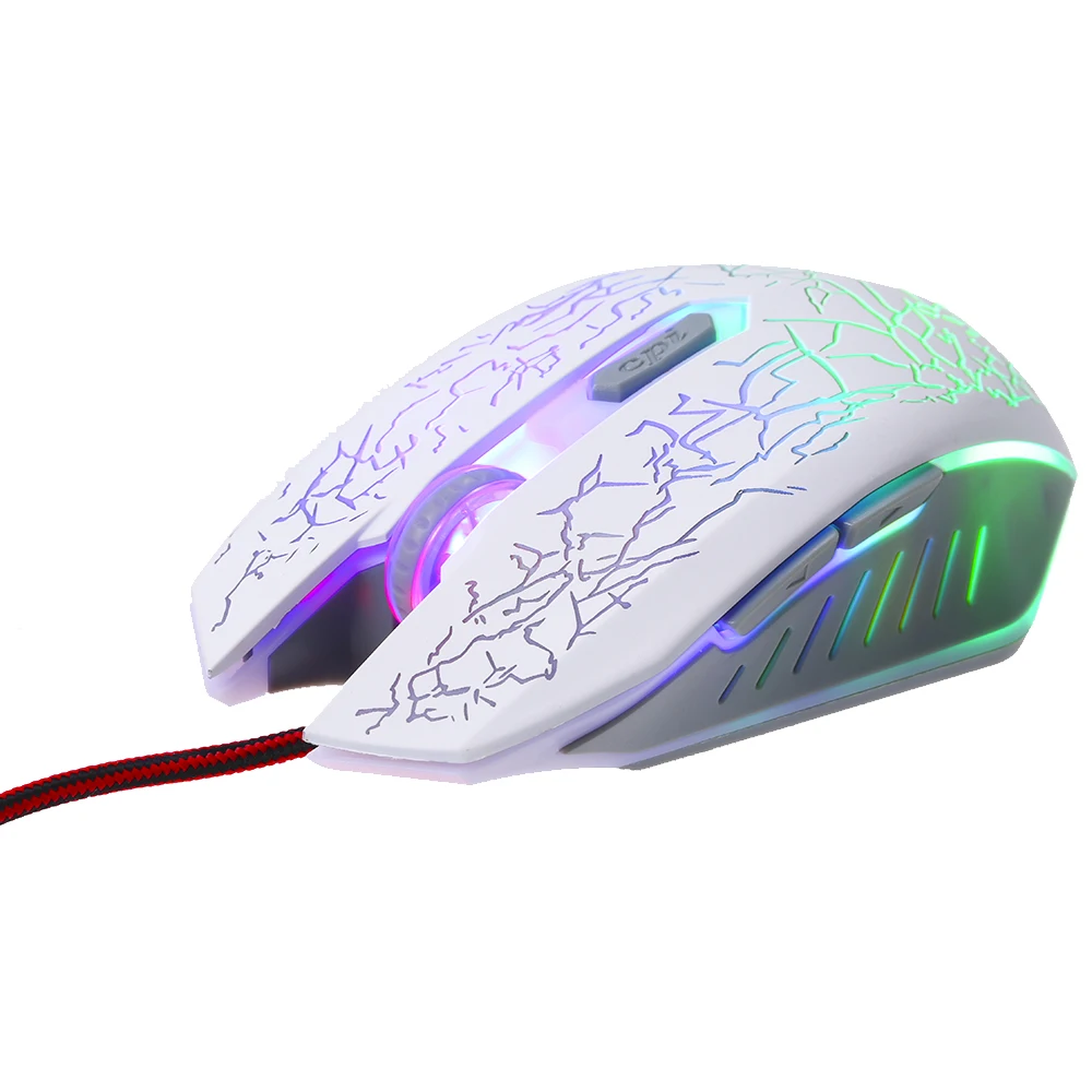 2400DPI Регулируемая 4 нейлоновая эргономичная мышь игровая Проводная RGB USB