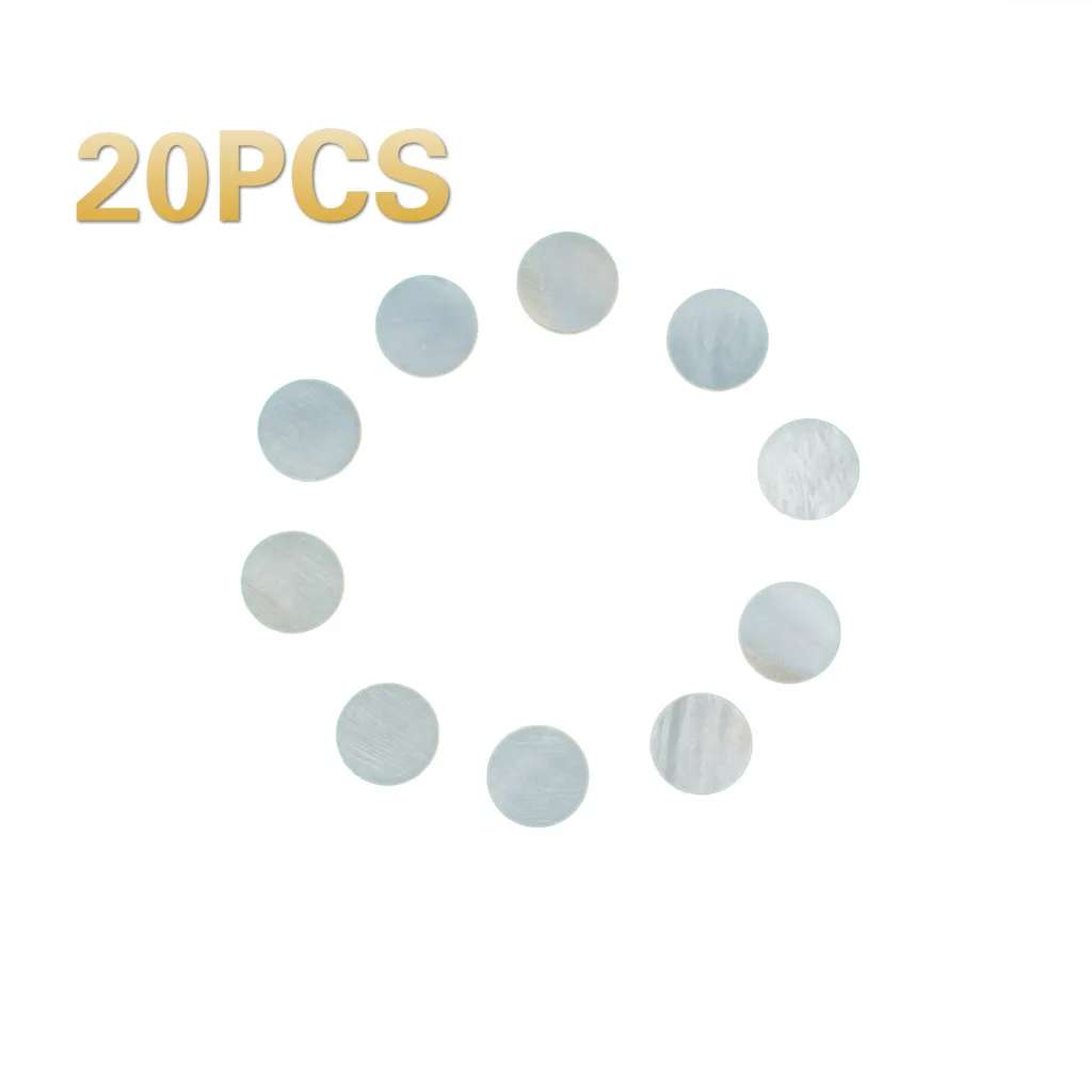 

20 PCS Guitar Dots 9mm White Mother Of Pearl Shell Fingerboard Dots With Inlay For Electric Guitars Ukuleles Fingerboards