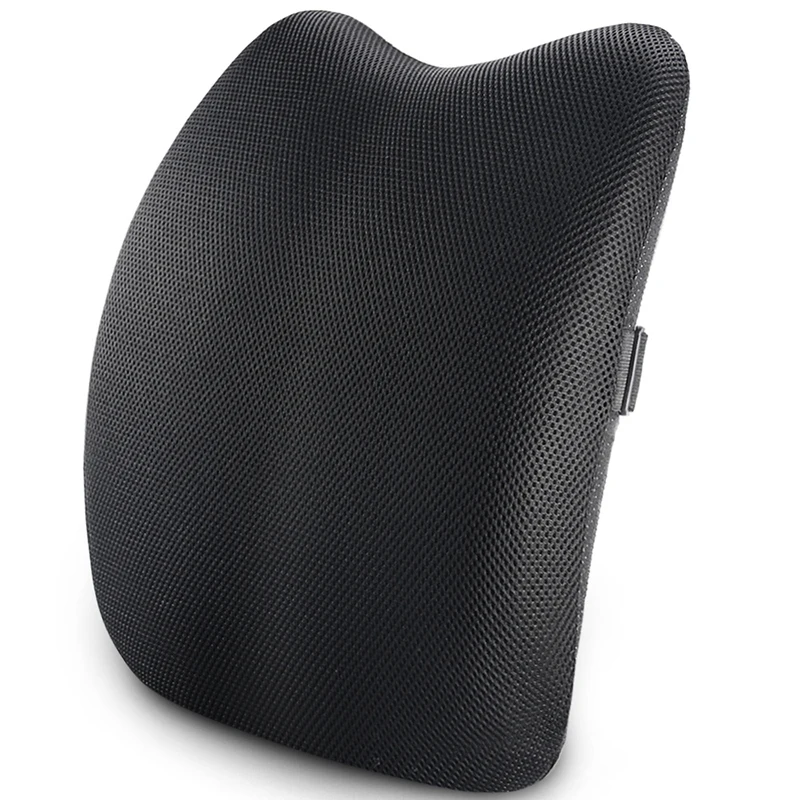lumbar seat back support cushion with strap