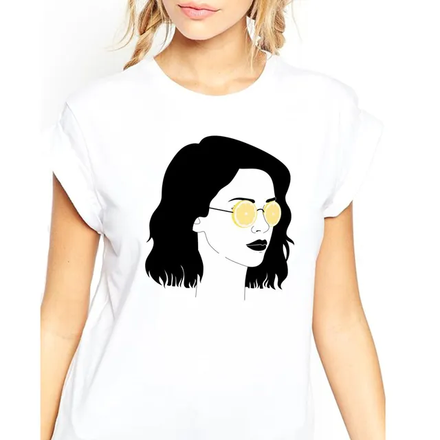 Big Boobs Sexy Stomach Pack Abs print T shirt women's short sleeve Creative Pattern Funny Female