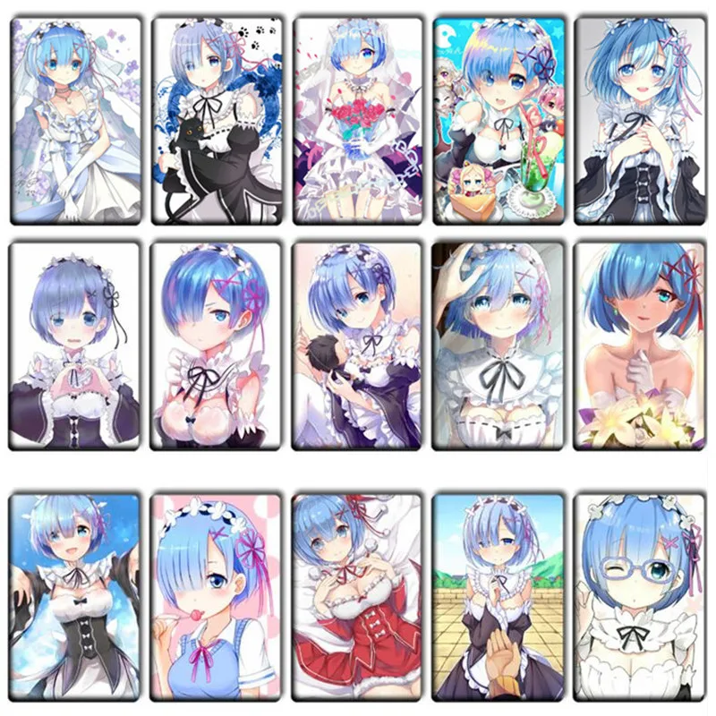 

20 pcs/lot Cute Emilia Anime Card Stickers Toys NARUTO Cartoon Re:Life in a different world from zero Bank Bus ID Card Sticker