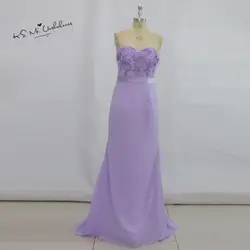 Vestidos madrinha De Casamento Винтаж лаванды Свадебные гостевой Платья для женщин 2017 Длинные платье подружки невесты кружевные цветы кристаллы