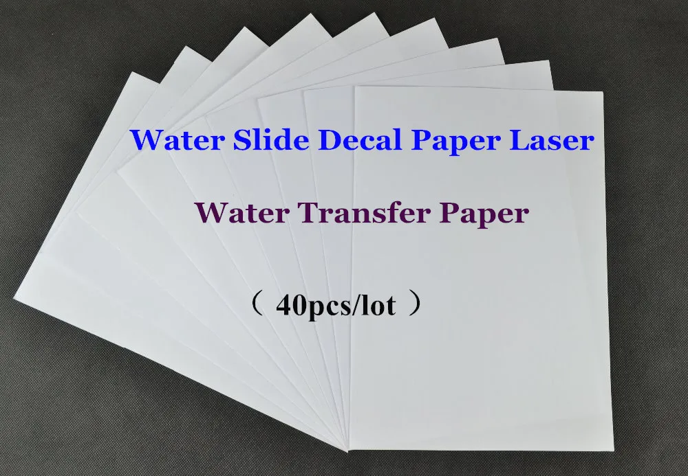 (40pcs/lot) Water Slide Decal Paper Laser Cheap Paper A4 Water Transfer