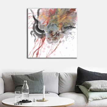 

Laeacco Graffiti Watercolor Modern Abstract Series Canvas Printing Wall Art For Home Office Store Decor Bathroom Decoration