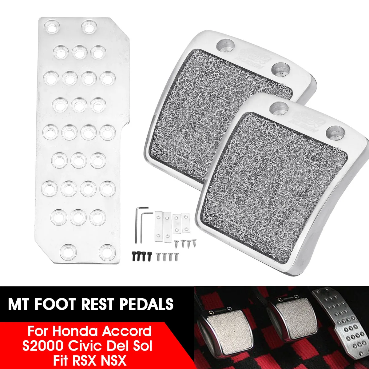 

MT/AT Auto Car Foot Rest Gas Accelerator Break Footrest Non-slip Pedals For Honda S2000 Del Sol Fit RSX NSX Replacement Part