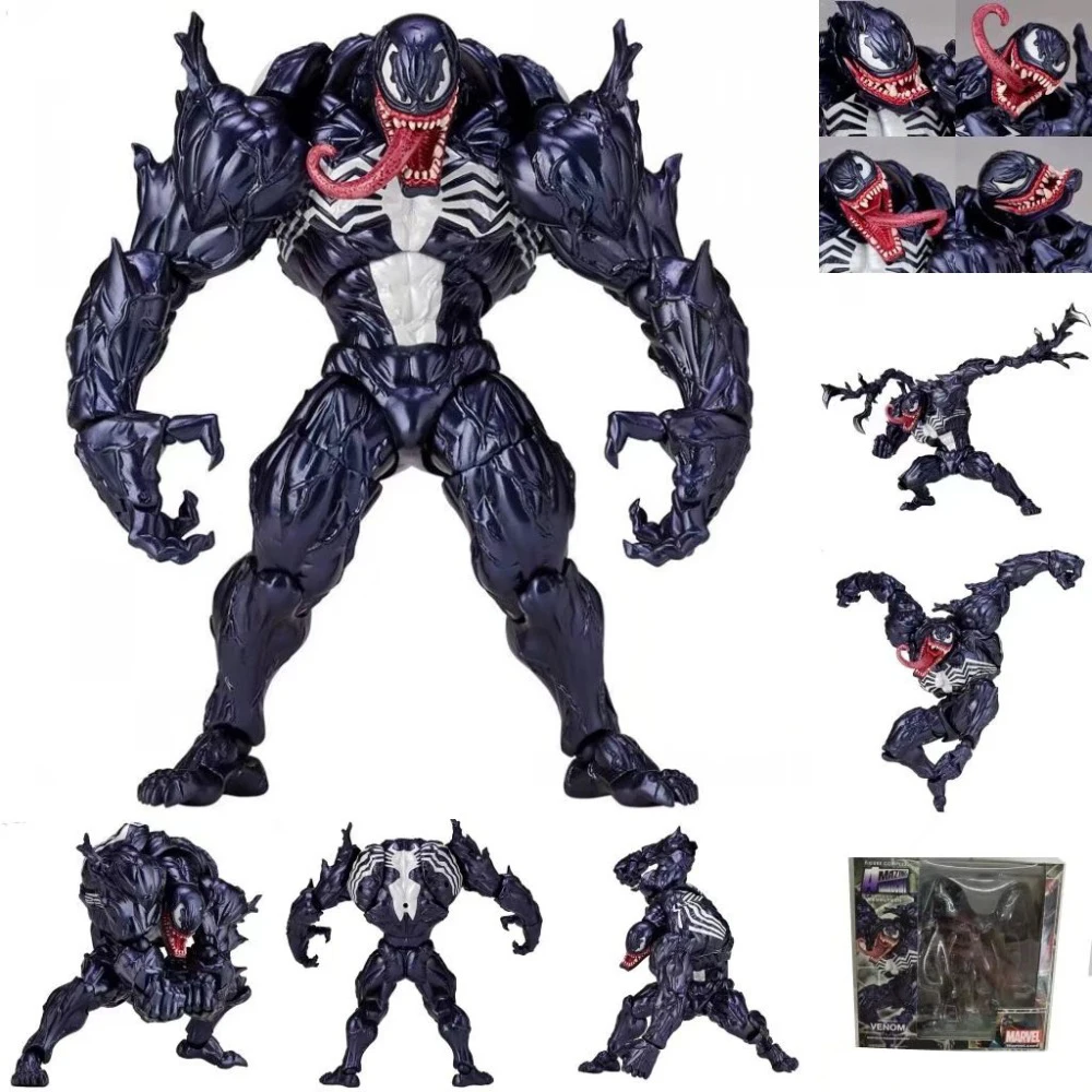 18 см с героями комиксов Марвел, тинейджеров Revoltech удивительная Venom № 002 ПВХ Фигурки игрушки куклы Рождественский подарок на день рождения