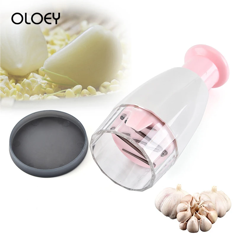 

OLOEY Kitchen Garlic Press Tools Home Manual Garlic Cloves Slicer Creative Rotary Garlic Machine Crusher Food Chopping Mashing