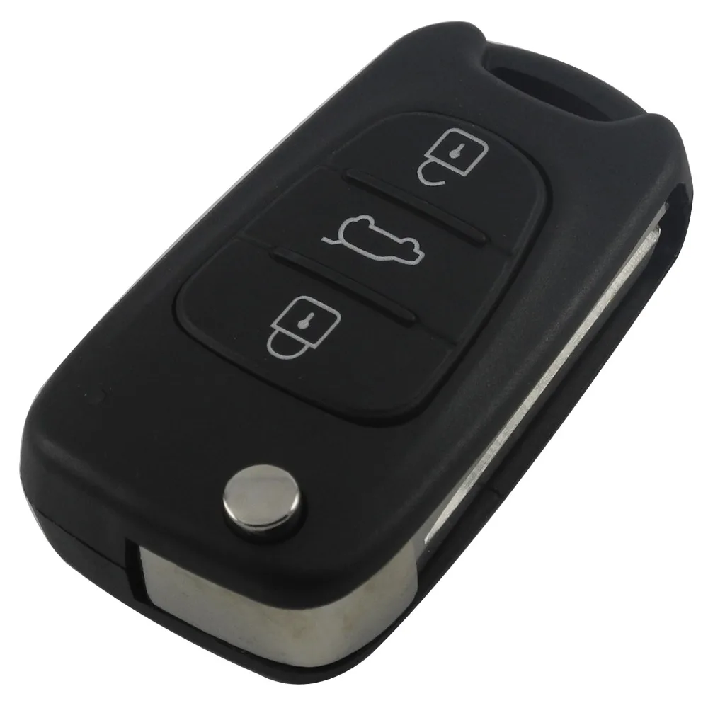 Uncut Blade 3 Buttons Flip Remote Key Shell For Kia K2 K5 KIA Car Keys Blank