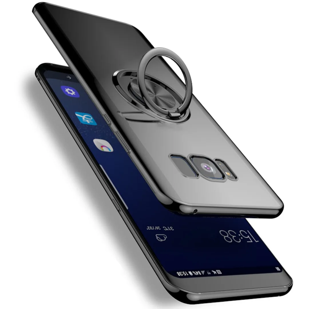 Luxury Car Bracket Soft TPU Ring Holder Stand Phone Case Back Cover for Samsung Galaxy Note 9 S8 S9 plus S10 Plus S10e Fundas