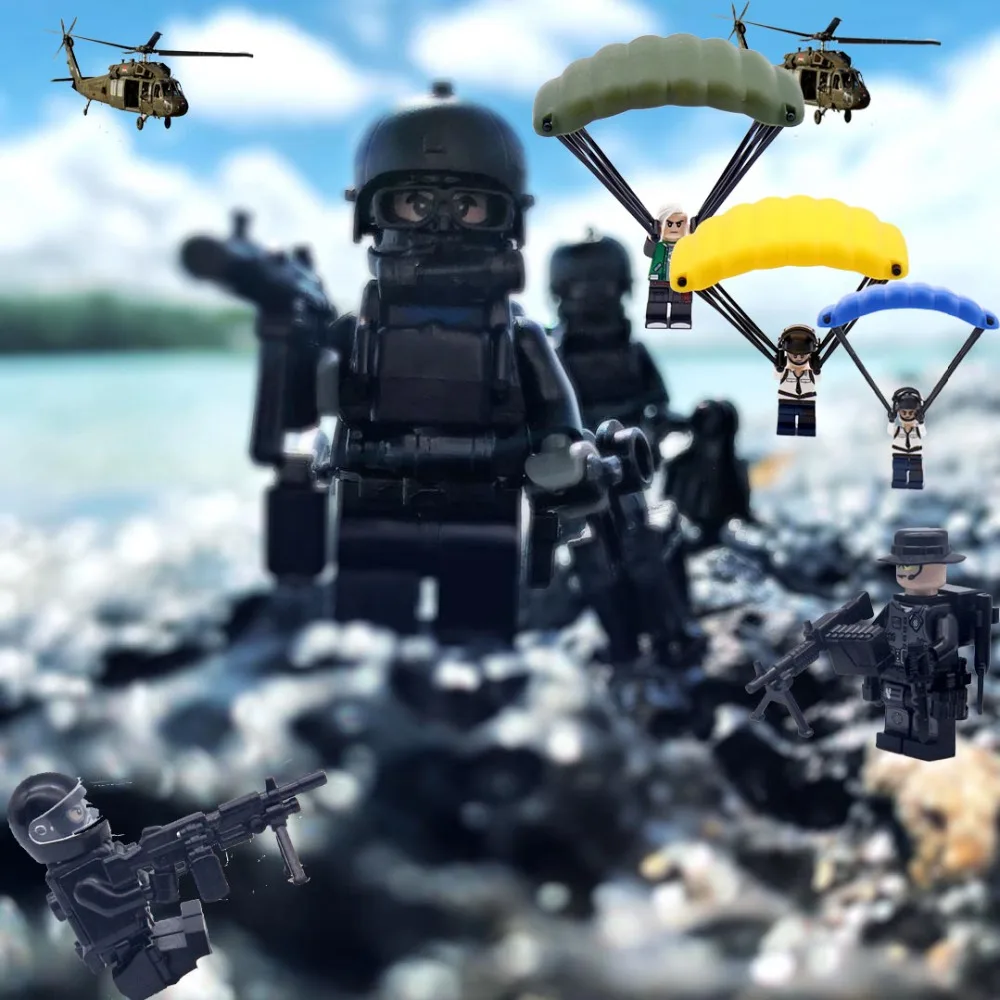 

Hot Legoed WW 2 military pubg Weapons city police soldiers set Building Blocks army in blocks Mini military brick Figures toys H