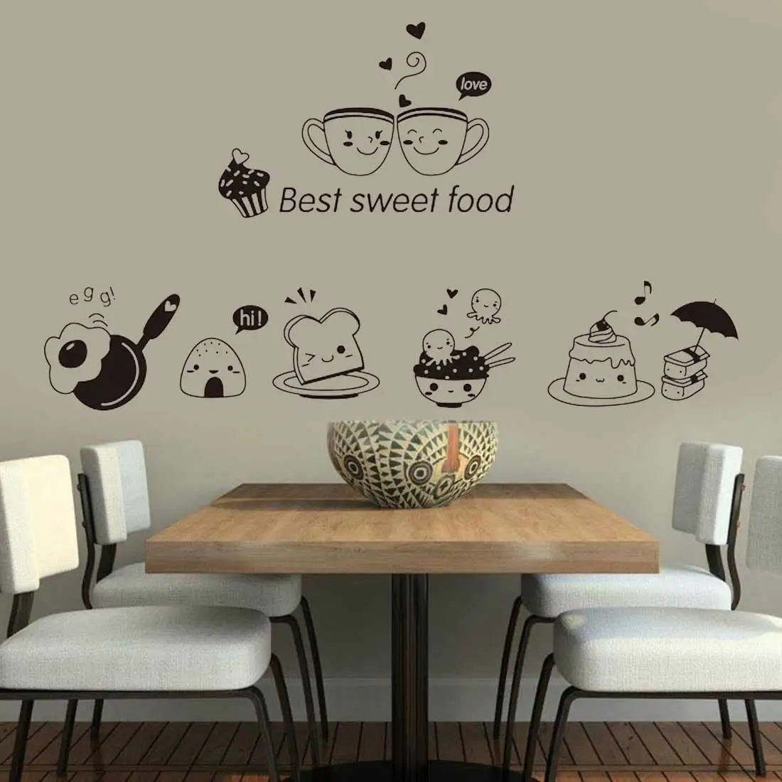 Cuisine Coffee Vinyl Stickers Kitchen Wall Sticker poster house Decoration Accessories Mural Decor Wallpaper Wall Stickers