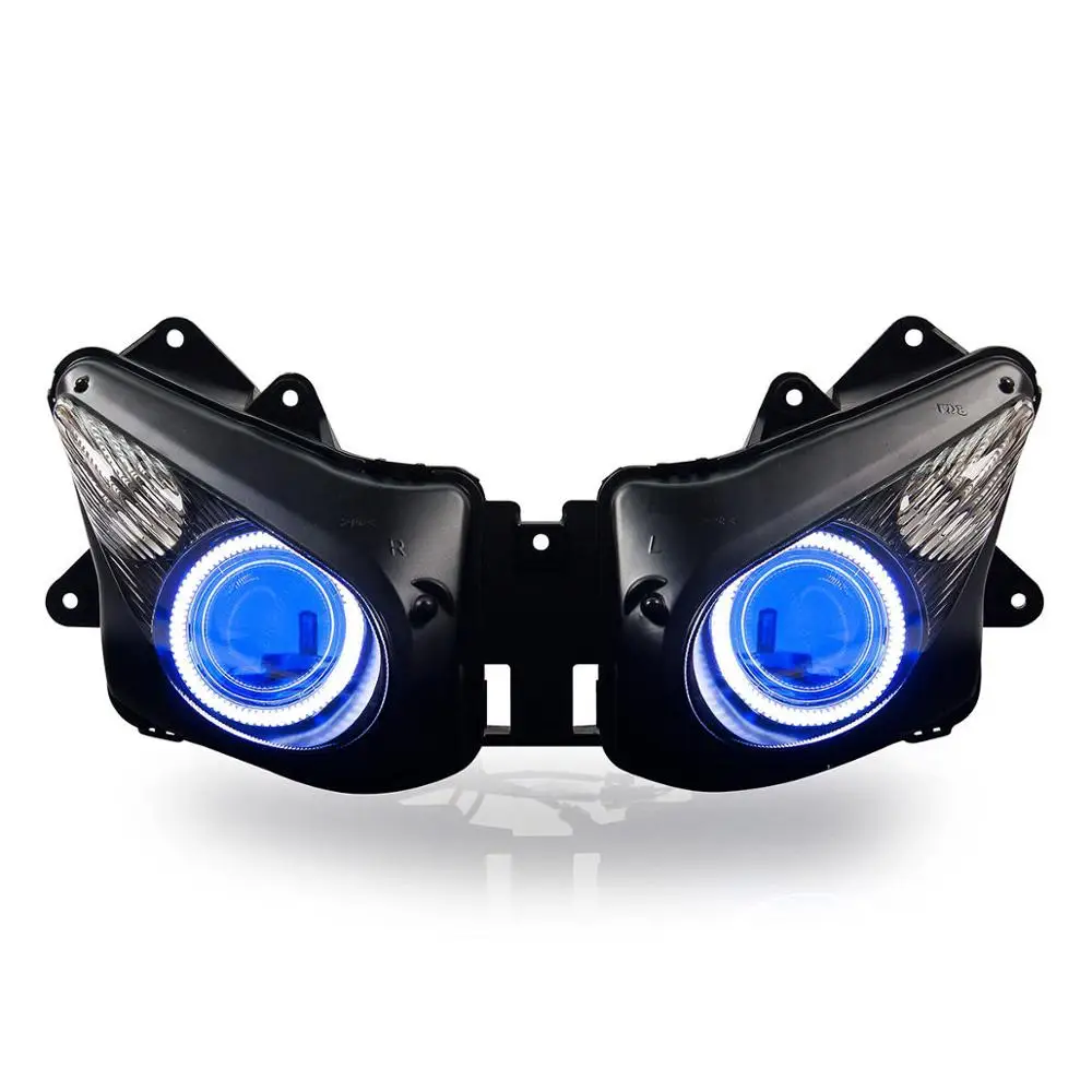 Kt мотоцикл Frontlight фар в сборе, пригодный для Kawasaki ZX-10R ZX10R 06- 07 HID проектор зеленый демон глаз 2006 2007 - Цвет: Blue Demon Eye