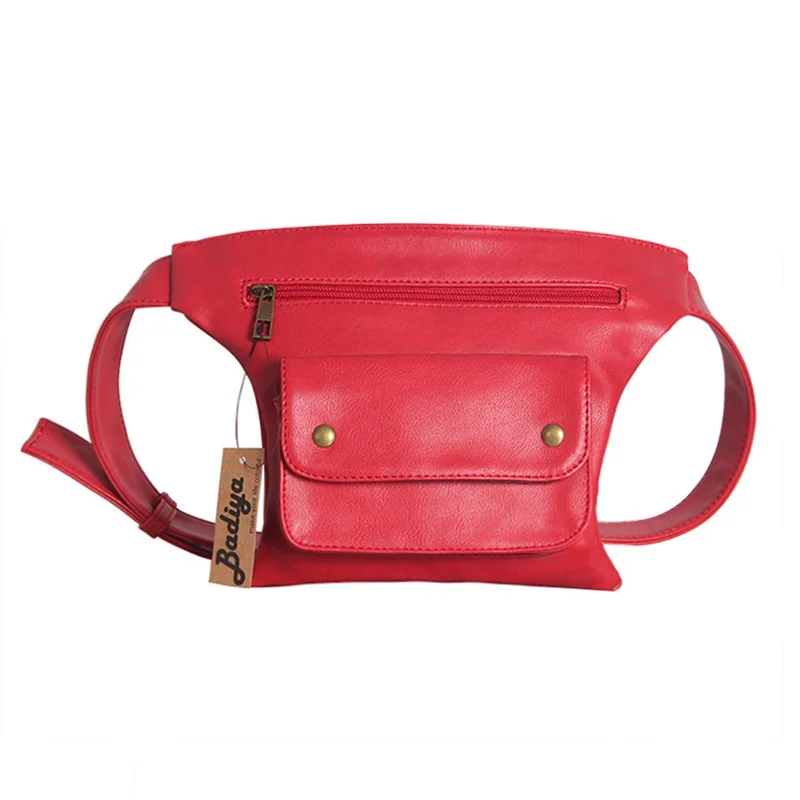 Men Women Portable Waist Packs Fanny Pack PU Leather Belt Bag Ladies Phone Bags Travel Anti ...