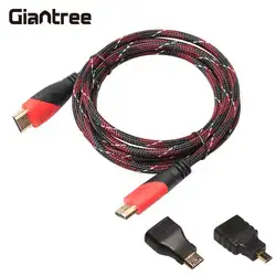 Giantree 3 в 1 24 К позолоченный 1080 P высоком Скорость HDMI кабель цифровой Камера Мониторы Micro HDMI адаптер Mini HDMI конвертер