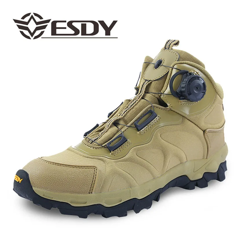 ESDY, военные, тактические, боевые, быстрого отклика, с автоматической завязкой, походная обувь, мужские уличные ботинки, прогулочная обувь, мужские спортивные, для кемпинга - Цвет: Серый