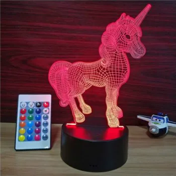 

ONLY Black Friday Animal lovely Unicorn 3D LED Night Light Multicolor RGB Bulb Christmas Decorative Gift Cartoon Luminaria Lamp