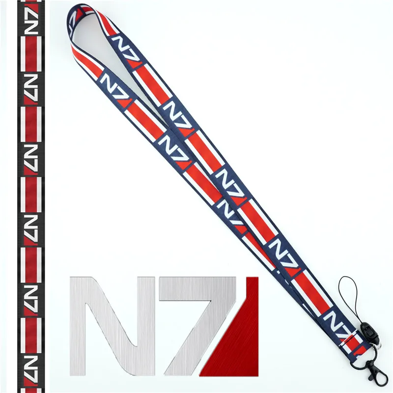 

Game MASS EFFECT N7 Neck Strap Lanyard Mobile Phone Straps ID Badge Holder Rope Key Chain Cosplay Accessories Gift