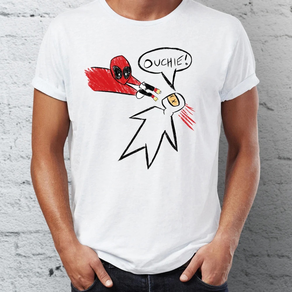 

Men's T Shirt Sketch Featuring Deadpool Killing Francis Crossover Funny Geek Tee