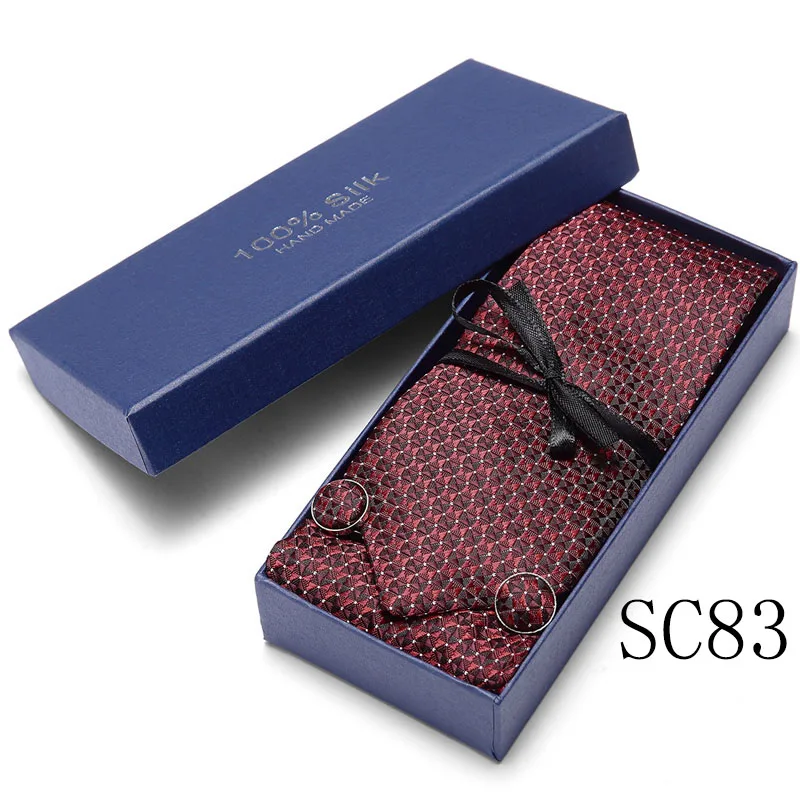 35 стильный галстук набор Hanky запонки с подарочной коробкой жаккардовый тканый качественный набор галстуков для мужчин Свадебная вечеринка много аксессуаров
