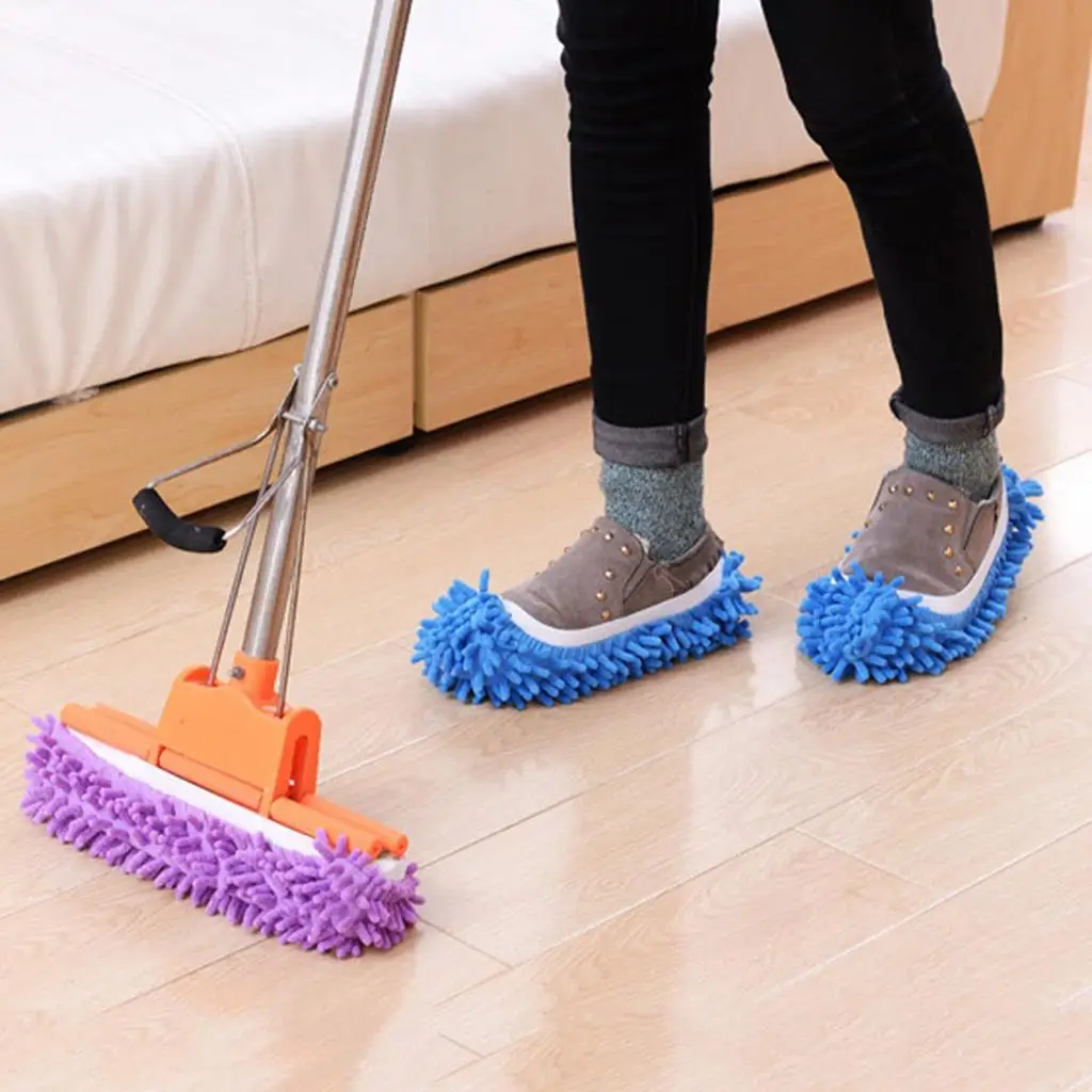 Buy 1/2Pcs Washable Dust Mop Slippers Cleaning Shoes