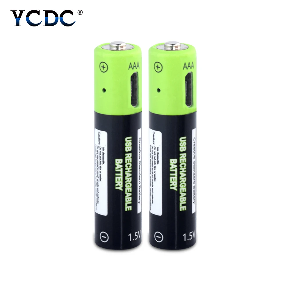 2pcs USB Quick Charging Rechargeable AAA Lithium Polymer Battery 1.5v