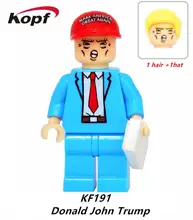 KF191 Super Heróis Bonecos Engraçados Donald John Trump Com Dois Chapéu cor Modelo de Blocos de Construção Tijolos Simpson Batman Caçoa o Presente brinquedos