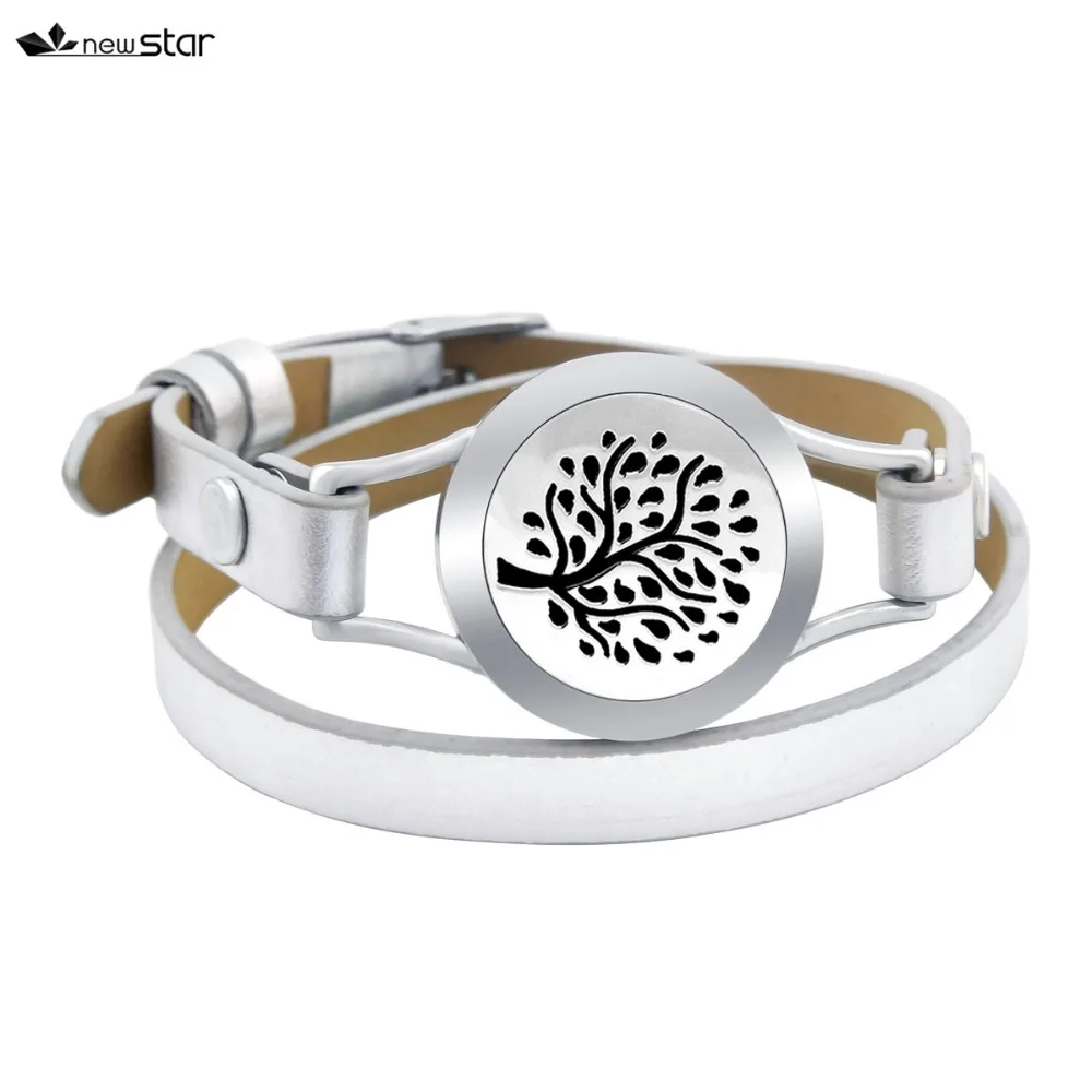 NS-BS061-26 Diffuser Leather Locket Bracelet_