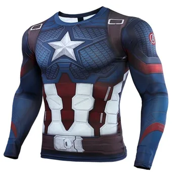 

3d Rashguard Spider Man Compression Sport Shirt Men Tight Base Layer Fitness Tops Gym T-shirt Running Shirt Men Rashgard MMA