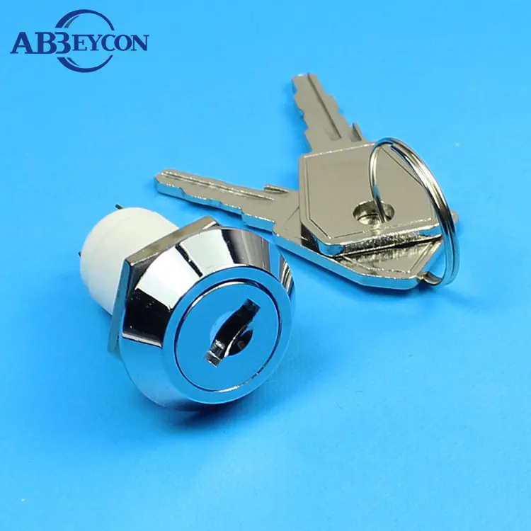 Electric key lock switch metal top pin terminal brass key switchin Switches from Lights