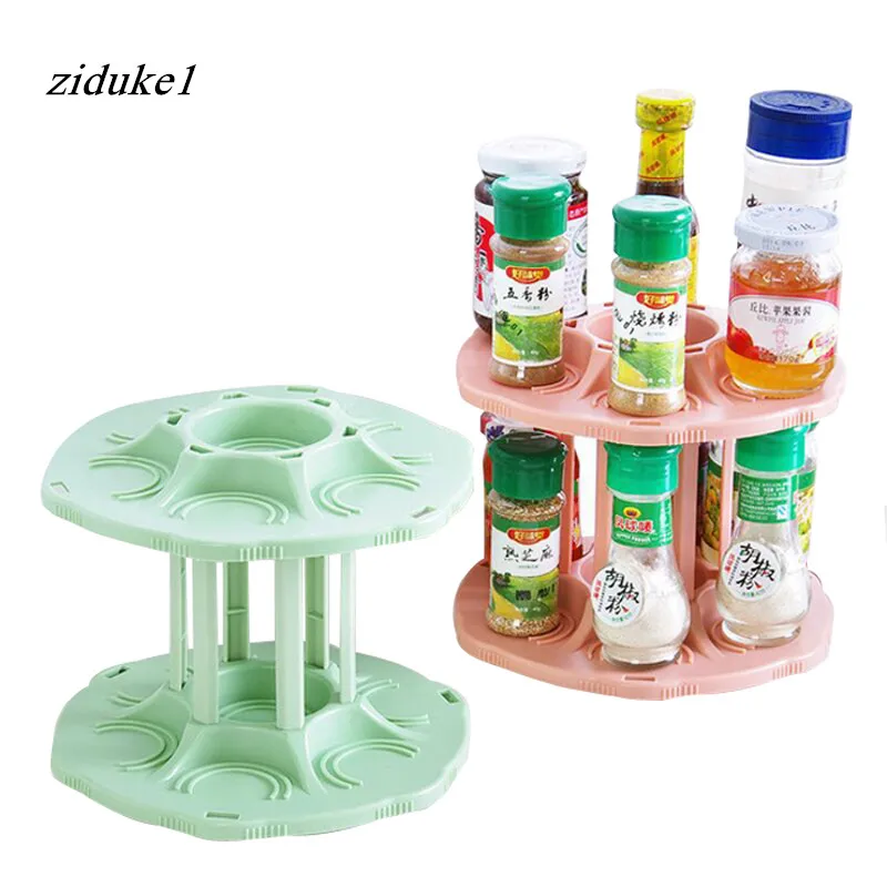 ziduke 2 Tiers 360 Degree Rotating Beverage Can Storage Rack Kitchen