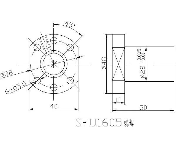 RM1605 левой резьбы шариковый винт SFU1605 350/400/500/600/700/800/900/1000 мм с шариковая гайка Стандартный конец механической обработке BK12BF12 ЧПУ части