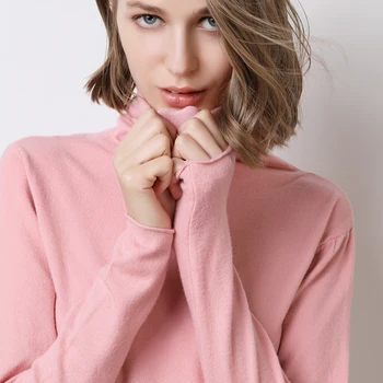 

2019 New Autumn Winter Women Sweaters Fashion Women Turtleneck Cashmere Sweater Women Knitted Pullover Solid Color Women Tops