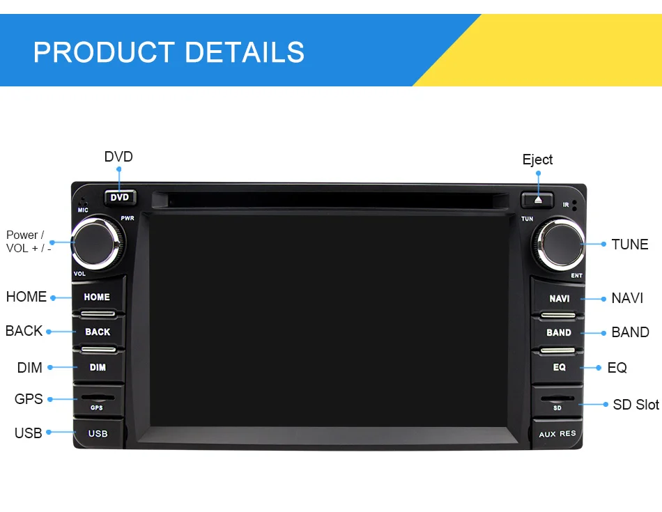 Clearance Eunavi 2 din Android 8.1 tda7851 car dvd radio player for Toyota Hilux VIOS Old Camry Prado RAV4 Prado 2003-2008 gps navi stereo 25