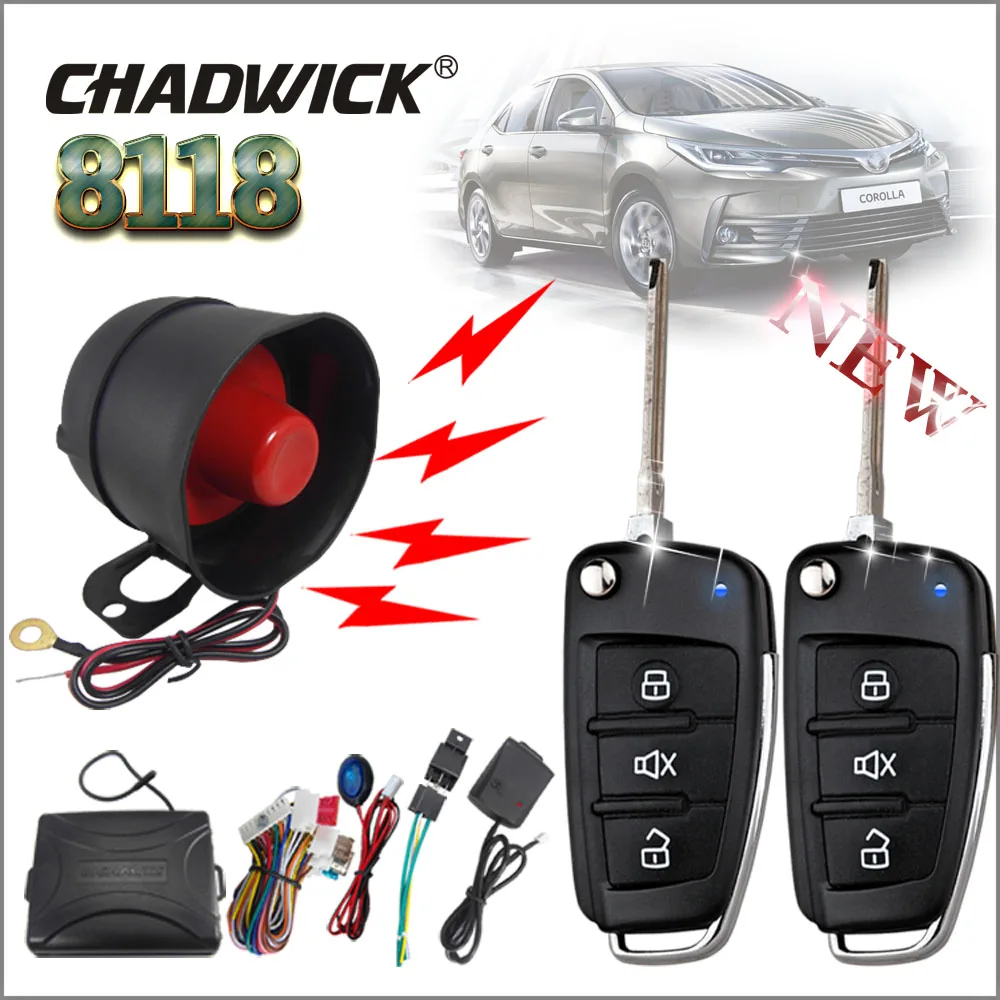 Buy CHADWICK 8118 for Toyota Corolla 2 flip key Car Alarm System Universal