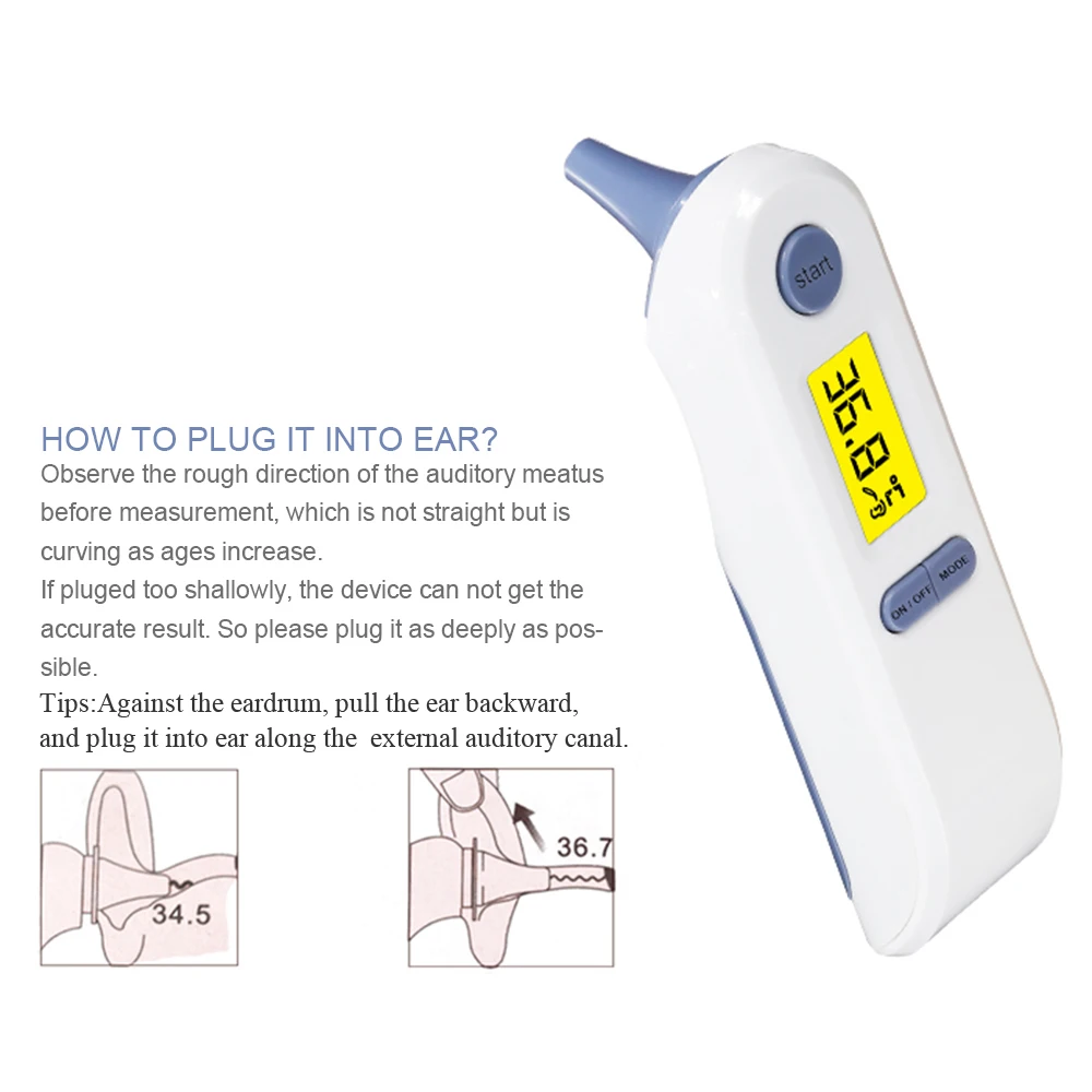 ЖК-цифровой инфракрасный Детский термометр бесконтактный ухо и лоб Лазерная температура тела Ребенок Взрослый медицинский термометр