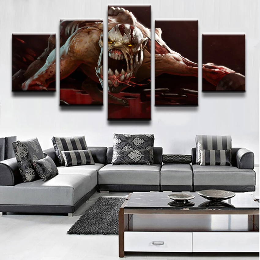  Canvas Home Decorative HD Printed Video Game Poster Wall Art Framework 5 Pieces DOTA 2 Lifestealer 
