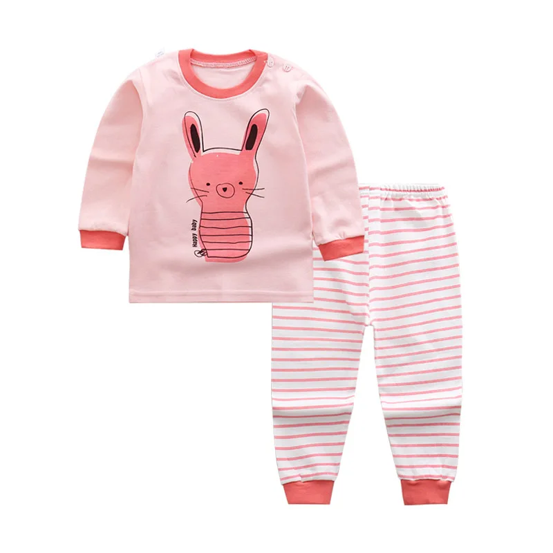 

1) for 0-4years little boys and girls full and long pants pink rabbit ear pattern and pink pants in spring and autumn