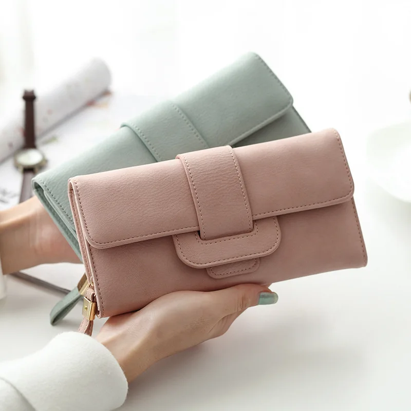 

JIULIN Fresh Women Wallets Three Fold Soft Purse Woman handbags Clutches HASP Button Female Card Holder Zipper Coin Keeper